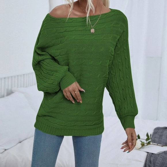 Cozy Cable Knit Oversized Sweater Top - Picture 13 of 13